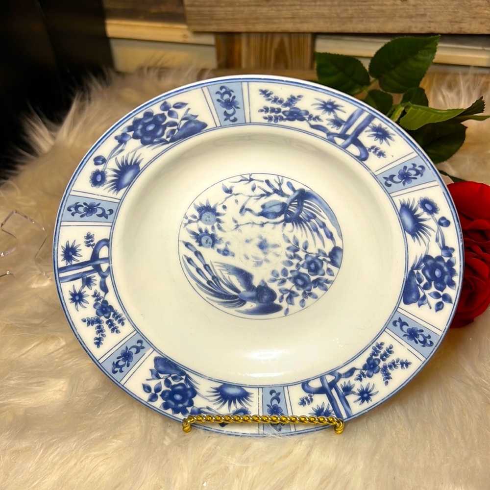 Vintage Blue Heron soup bowl